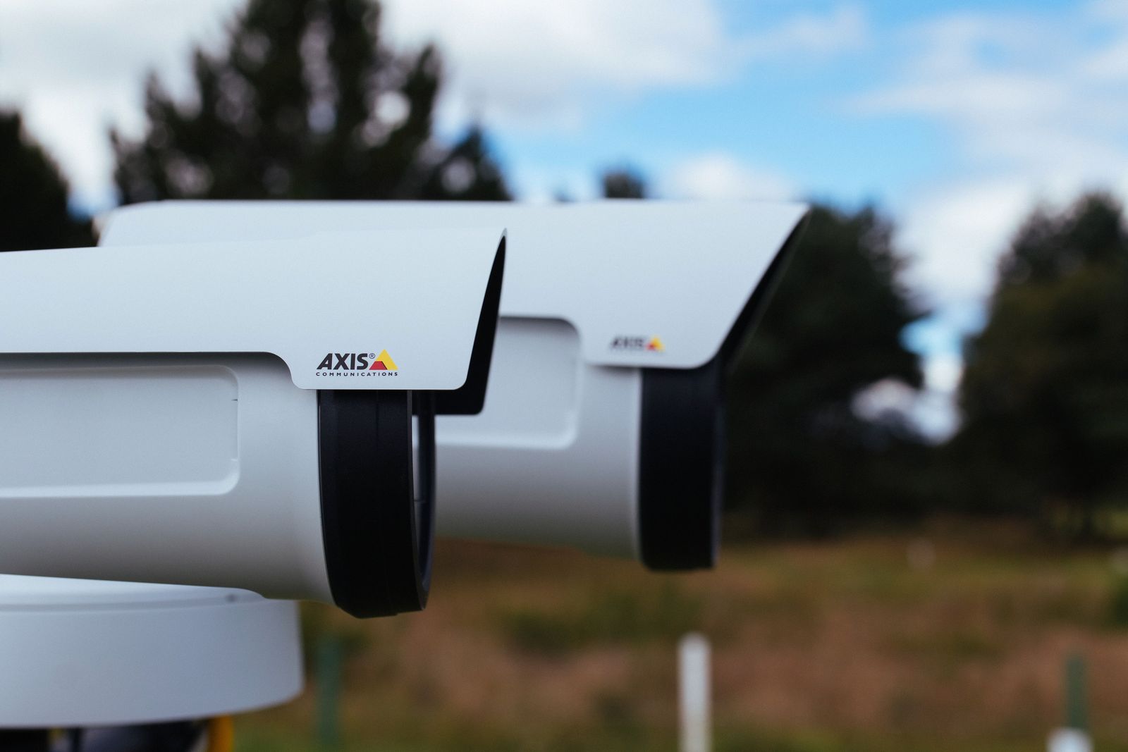 Bullet CCTV camera mounted on a site security tower